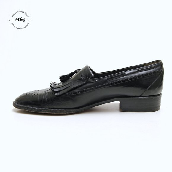 Bruno Magli Vernon Leather Tassel Loafers in Black - Picture 7 of 14